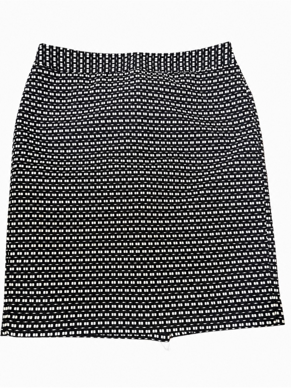 Ann Taylor Black and White Patterned Pencil Skirt